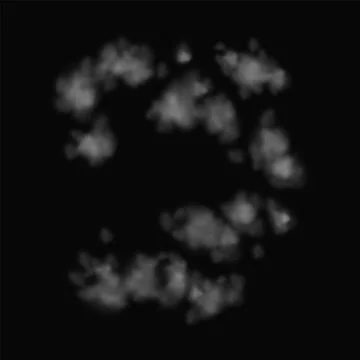 Texture of Gunshot Smoke Cloud Imposed on a Black Background, Creating an Illustrazione stock