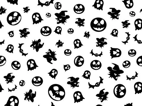 Texture Halloween Black White. pattern repeated seamless Stock Illustration