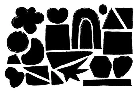 Texture hand drawings scribbles collection. Curvature chalk shapes and geom.. Stock Illustration