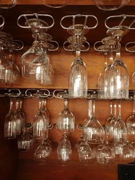 Texture of hanging glasses Stock Photos