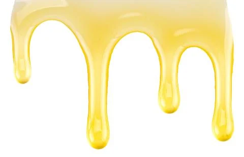 Texture of honey drips patterns isolated on white background Stock Photos