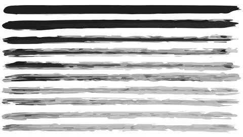 Texture with horizontal dry brush strokes, background with black wide grunge Stock Illustration