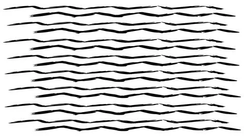 Texture with horizontal wavy dry brush strokes, wide grunge stripes Stock Illustration