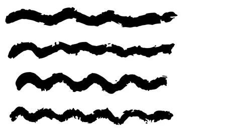 Texture with horizontal wavy dry brush strokes, lines made with dry brush Illustrazione stock
