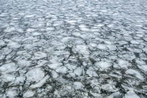 The texture of the ice on the river Stock Photos