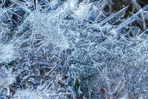 Texture of ice in the winter. Abstract background for design. Stock Photos
