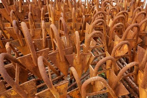 Texture of iron rusty sticks background Stock Photos