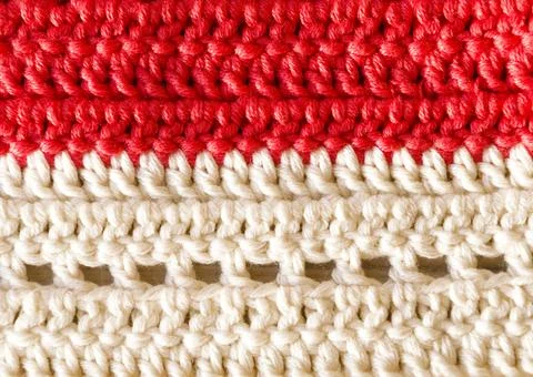 The texture is knitted from cotton thread. Stock Photos