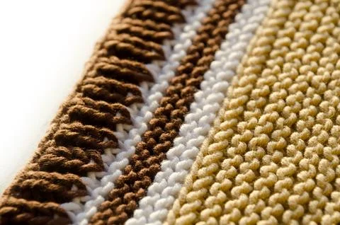 The texture is knitted from cotton thread. Stock Photos