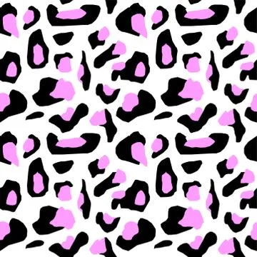 The texture of the leopard spots. Leopard pattern for textiles. Pink-black sp Illustrazione stock