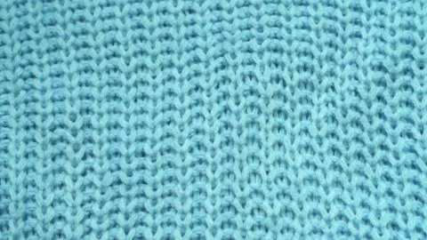 Texture of Light Blue Woolen Cotton Knitted Fabric, Warm Sweater, Cozy Plaid, Be Stock Footage 220069335