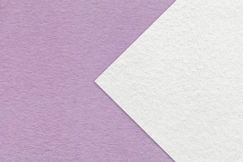 Texture light violet paper background, half two colors with white arrow, macr Stockfoto's