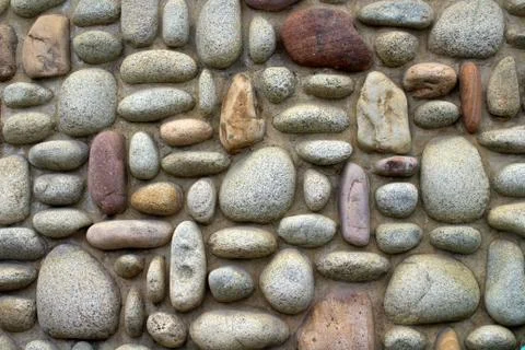 The texture of the lined pebbles Stock Photos