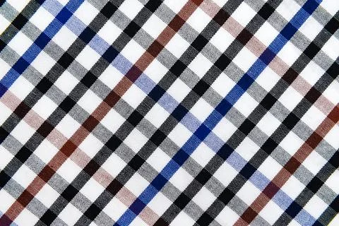 The texture of linen fabric in a large cell of blue and white. Scottish tai.. 写真素材