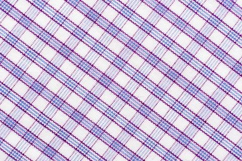 The texture of linen fabric in a large cell of blue and white. Scottish tai.. 写真素材