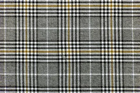The texture of linen fabric in a large cell of black, brown and white. Scot.. 写真素材