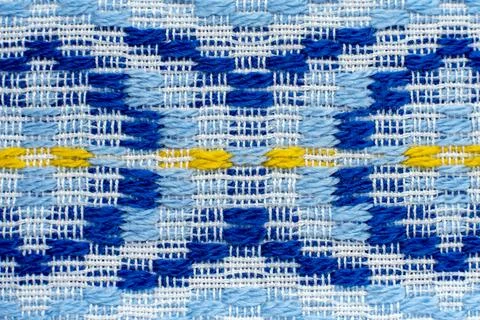 Texture of linen fabric with a pattern. Pattern on textiles Stockfoto's