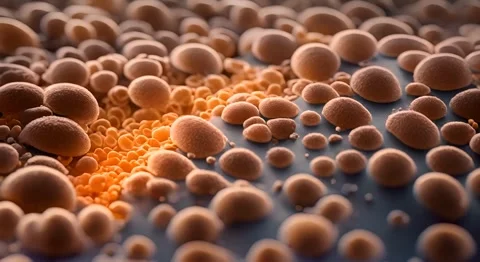 Texture of liquid with moving elements, macro video Stock Footage 258019995