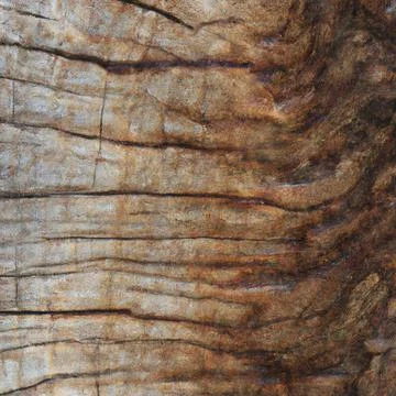 Texture longitudinal section of an old tree Stock Photos