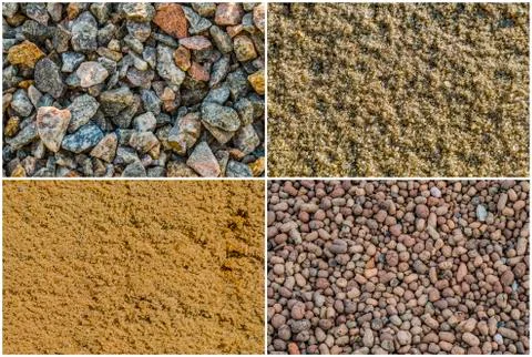 Texture loose materials. Set. Stock Photos