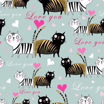 Texture lovers cats Illustrazione stock