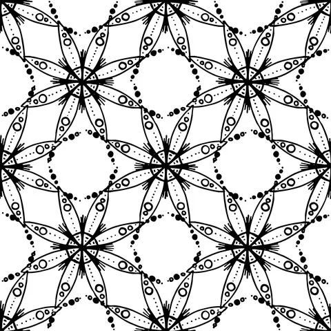 The texture of the mandala is a geometric pattern. seamless pattern of black Stock Illustration