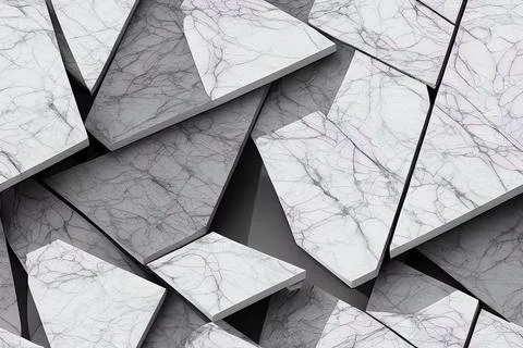Texture of marble tiles, seamless pattern. 3d render. Stock Illustration