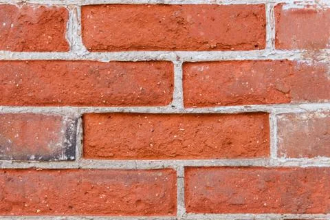 Texture masonry made of red old brick Stock Photos