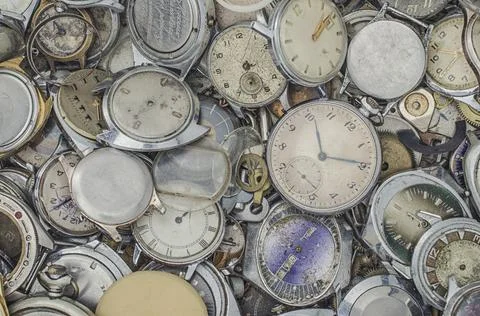 Texture of mechanical watches Stock Photos