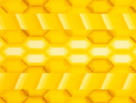 Texture mesh, honeycomb pattern illustration. Hand drawn painting in yellow and Stock Illustration