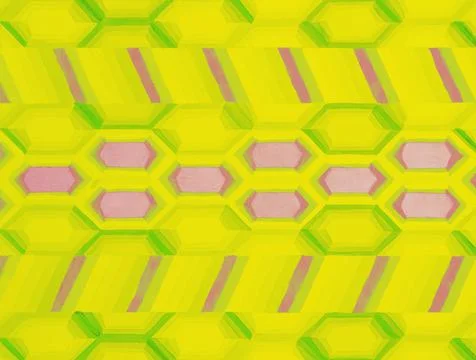 Texture mesh, honeycomb pattern illustration. Hand drawn painting in yellow and Stock Illustration
