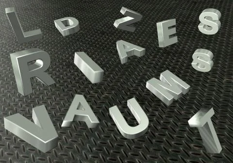 Texture of metal letters Stock Illustration