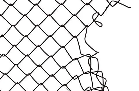 The texture of the metal mesh. Torn, destroyed, broken metal mesh on a whit.. Stock Photos
