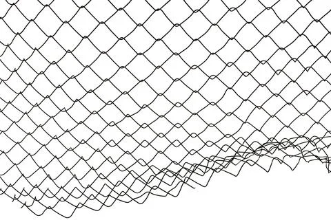 The texture of the metal mesh. Torn, destroyed, broken metal mesh on a whit.. Stock Photos