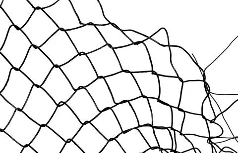 The texture of the metal mesh. Torn, destroyed, broken metal mesh on a whit.. Stock-Fotos