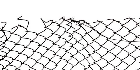 The texture of the metal mesh on a white background. Torn steel, metal mesh.. Stock Photos