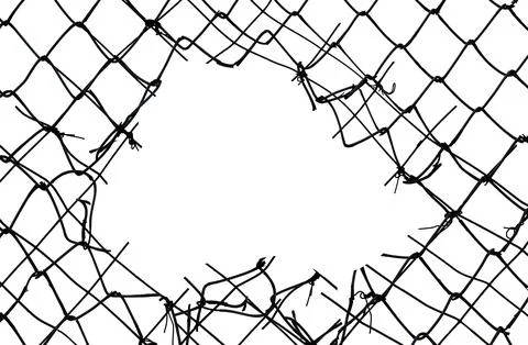 The texture of the metal mesh on a white background. Torn steel, metal mesh.. Stock Photos