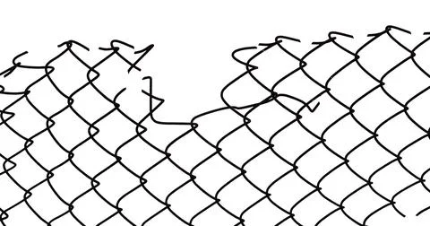 The texture of the metal mesh on a white background. Torn steel, metal mesh.. Stock Photos