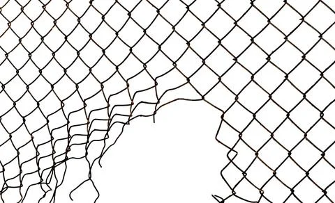 The texture of the metal mesh on a white background. Rusty Torn steel, meta.. Stock Photos