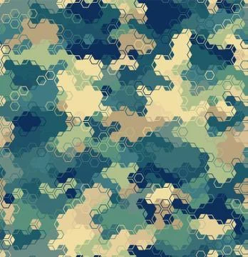 Texture military camouflage seamless pattern. Abstract modern camo ornament Stock Illustration