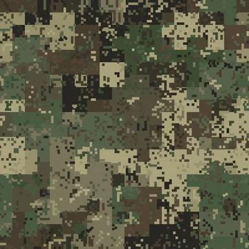 Texture military camouflage seamless pattern. Abstract army vector illustration Stock Illustration