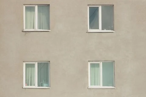 Texture of modern window on the white wall Stock Photos