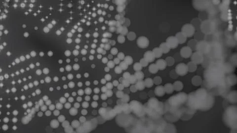 Texture moves in waves with dots. Design. Blurred dots shine in wave currents of Stock Illustration