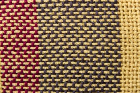 Texture of multi-colored loom woven fabrics Stock Photos