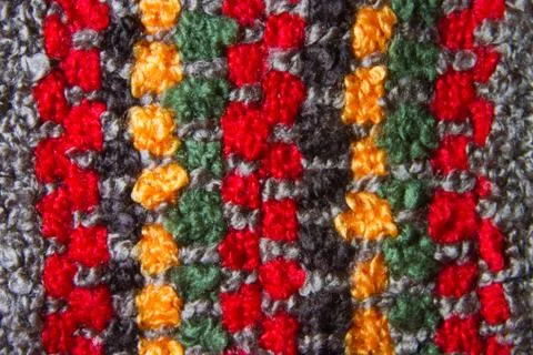 Texture of multi-colored loom woven fabrics Stock Photos