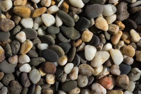 Texture of multi-colored pebble stones Stock Photos