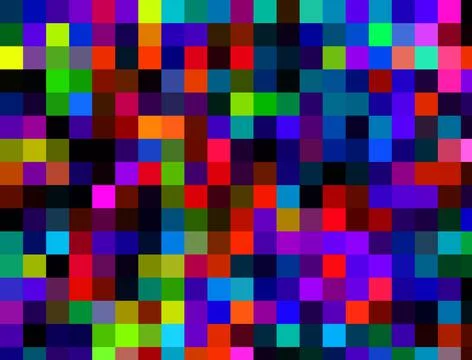 Texture of multicolored square pixels. 3D rendering Stock Illustration