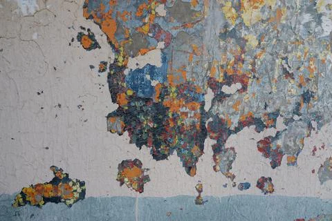 The texture of the multilayer old painted wall. Stock-Fotos