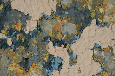 The texture of the multilayer old painted wall. Foto stock