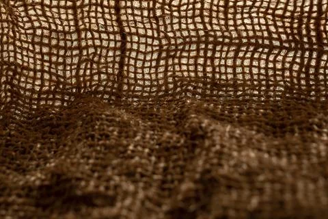 Texture of natural burlap material close-up Stock Photos
